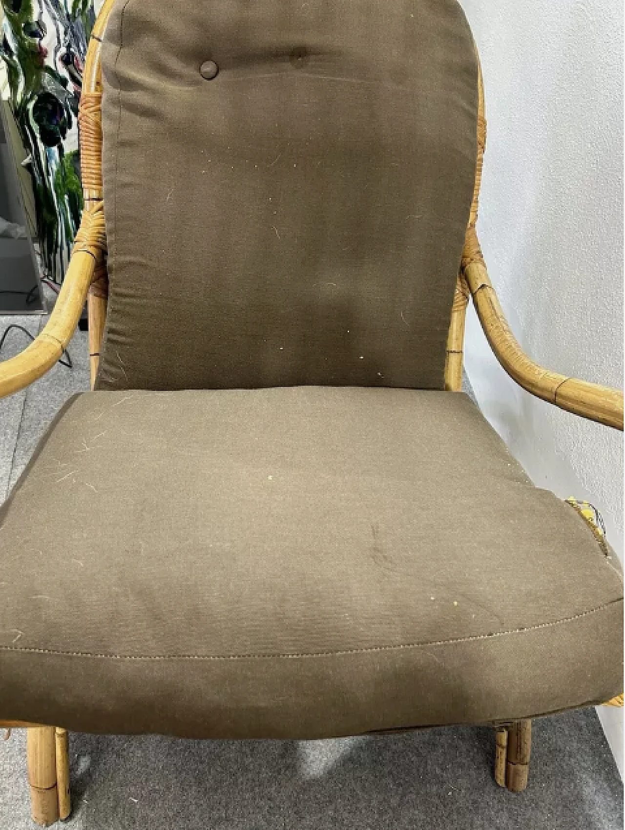 Pair of bamboo rocking chairs, 1970s 9