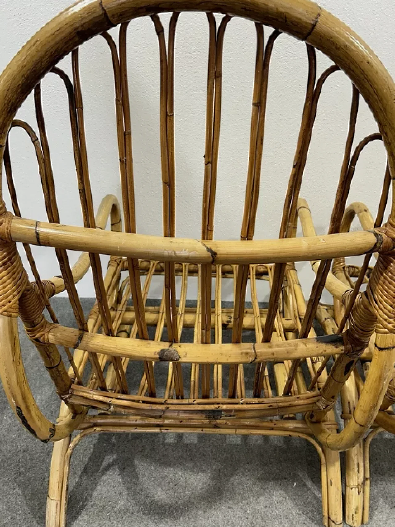 Pair of bamboo rocking chairs, 1970s 11