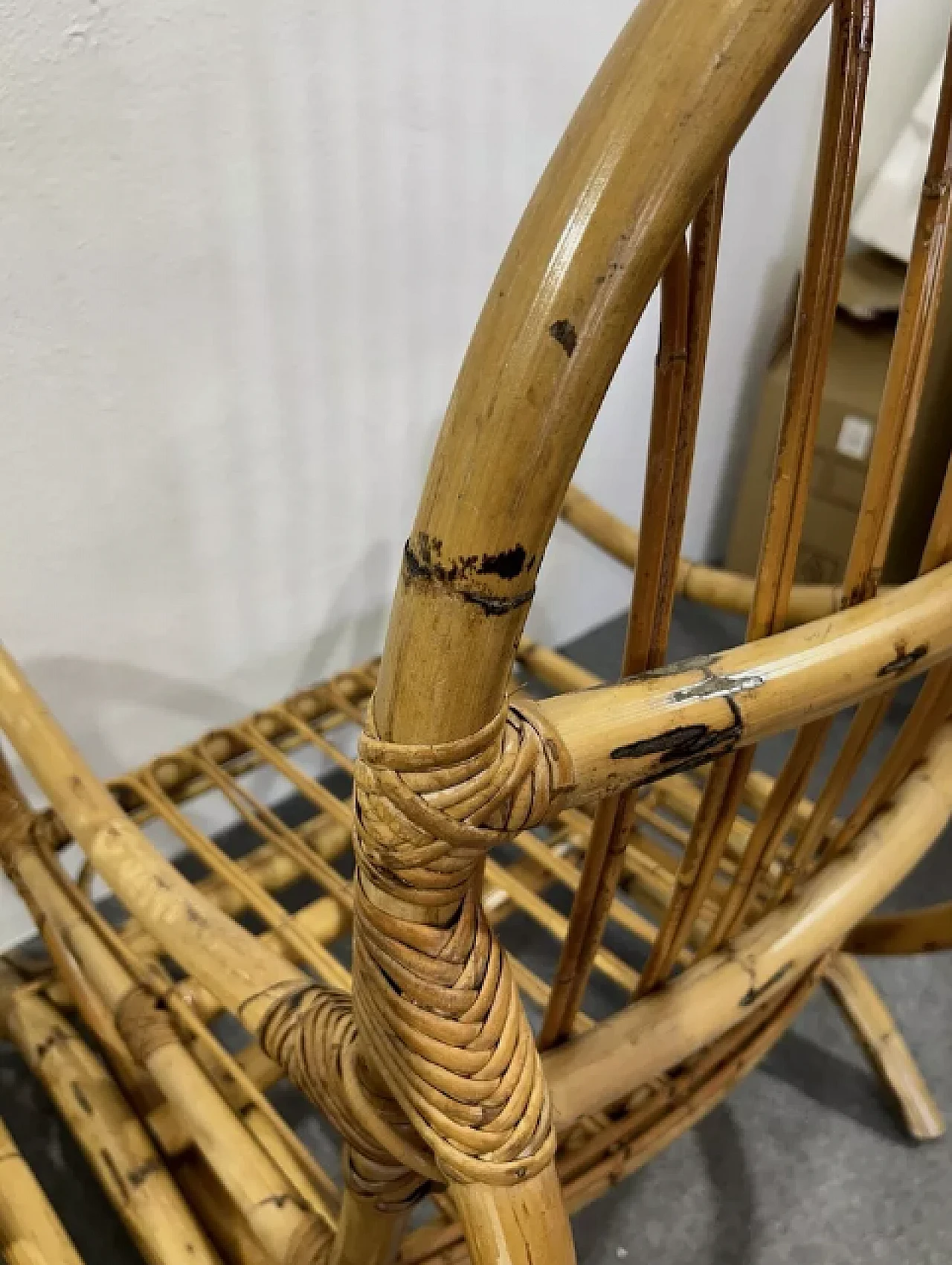 Pair of bamboo rocking chairs, 1970s 12