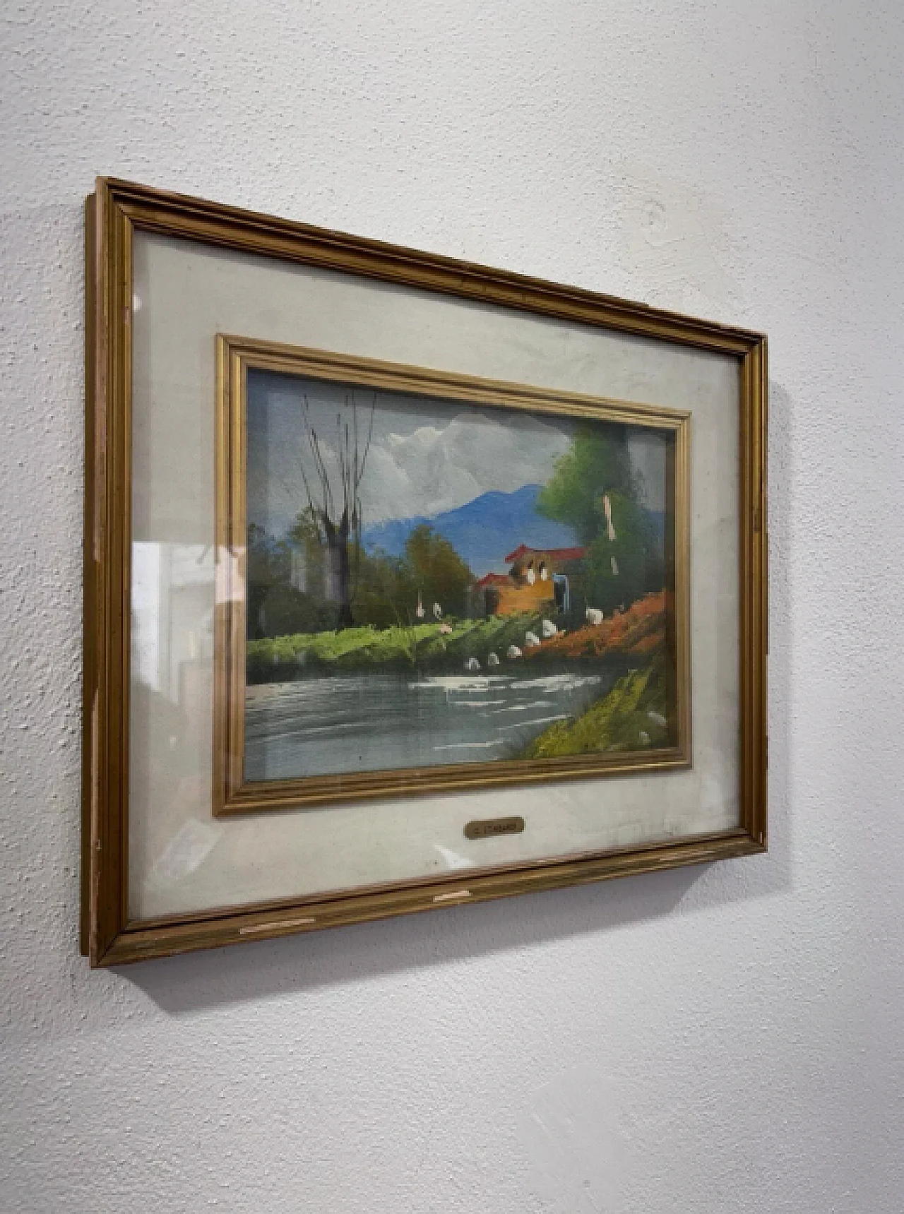 Landscape by Giuseppe Lombardi, oil on canvas, late 20th century 1