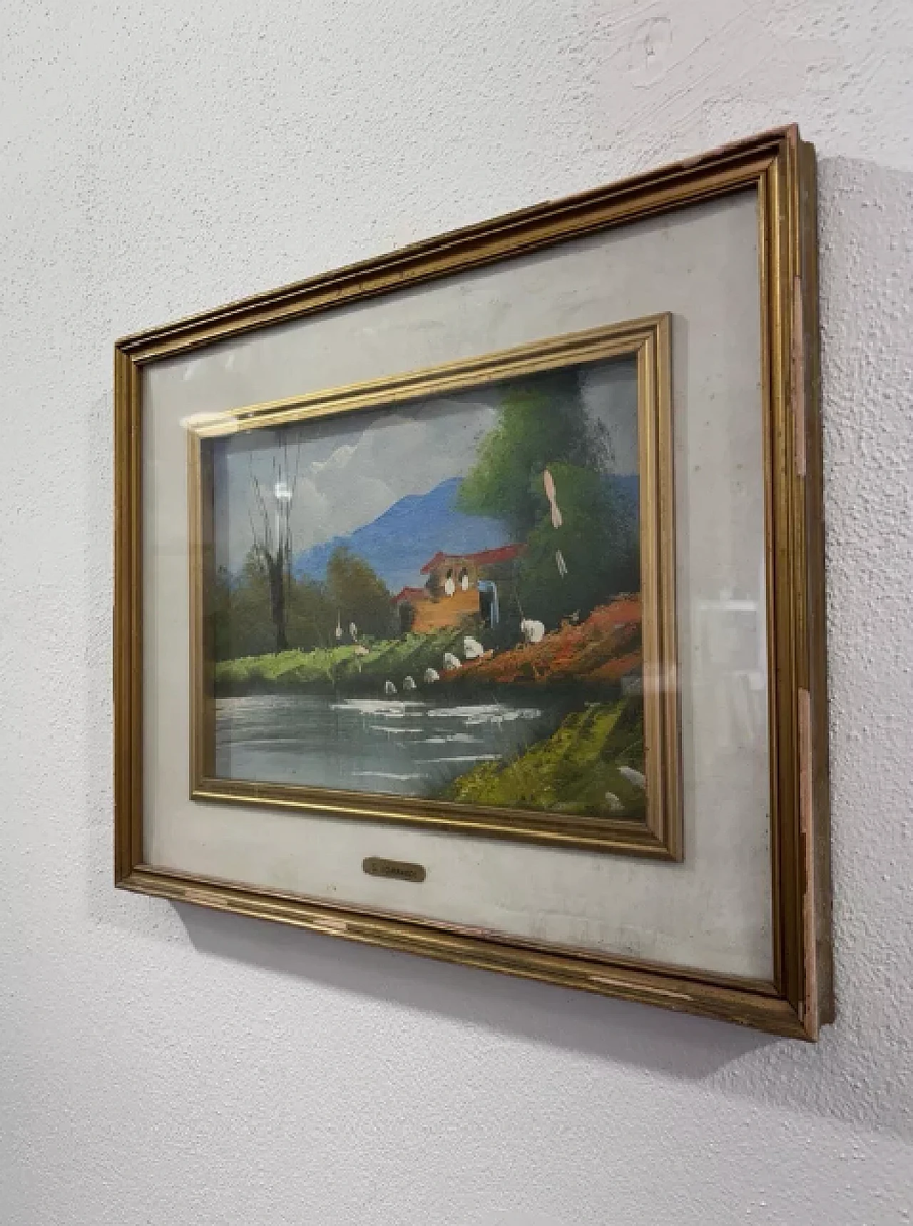 Landscape by Giuseppe Lombardi, oil on canvas, late 20th century 3