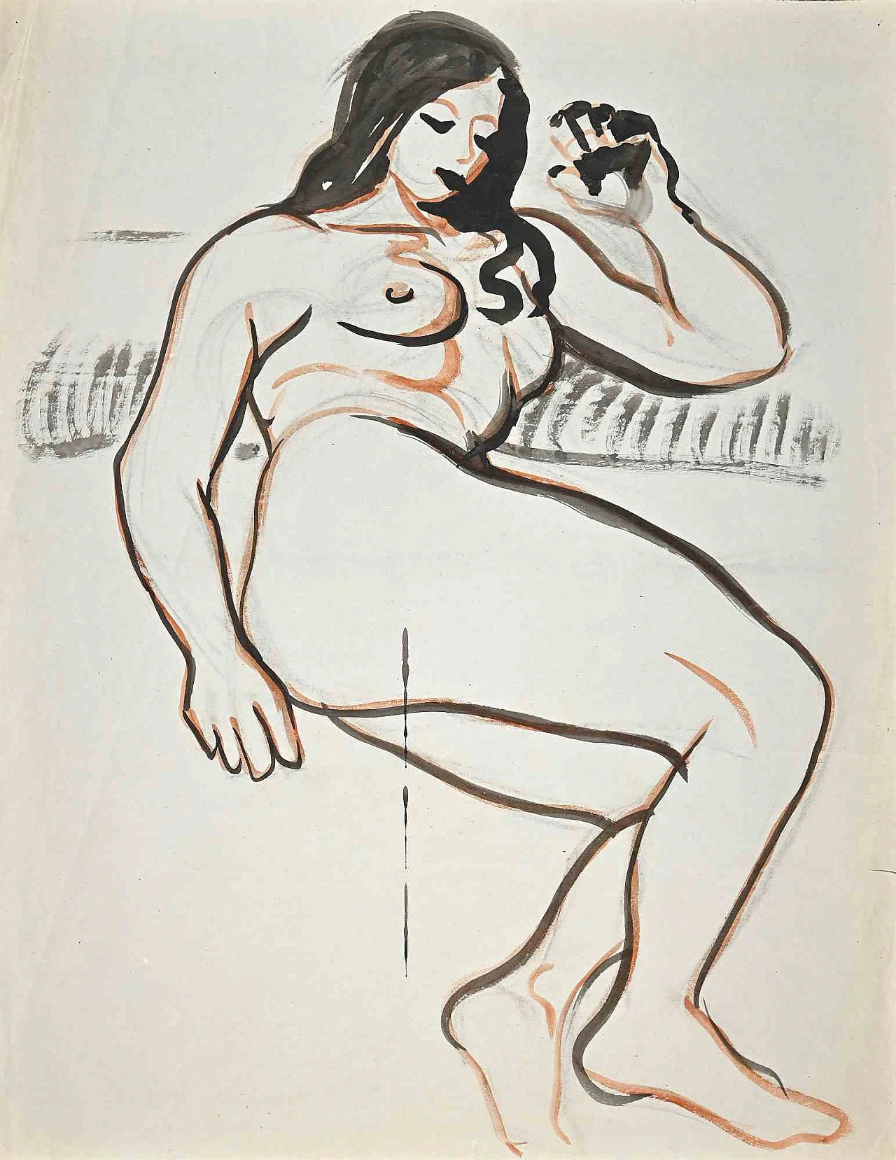 Jean-Raymond Delpech, Nudo, disegno ad acquerello Anni 2000 1