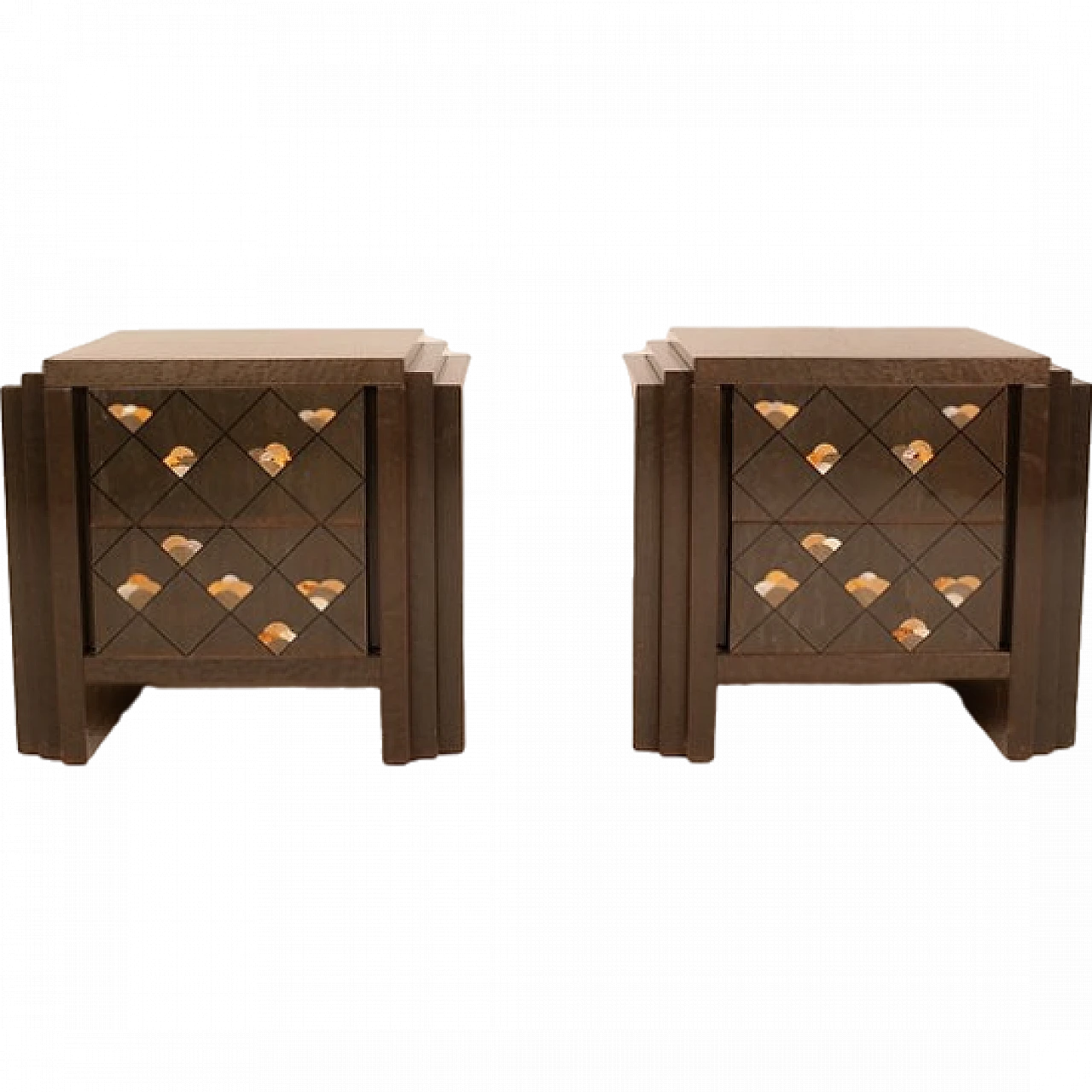 Pair of Chiaro di Luna bedside tables by L. Frigerio, 1980s 16