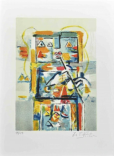 Ibrahim Kodra, Robot, Lithograph 1980s-1990s