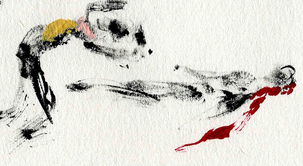 Parimah Avani, Freedom as Flooding Blood, Drawing-Ink Acrylic 2000s 4