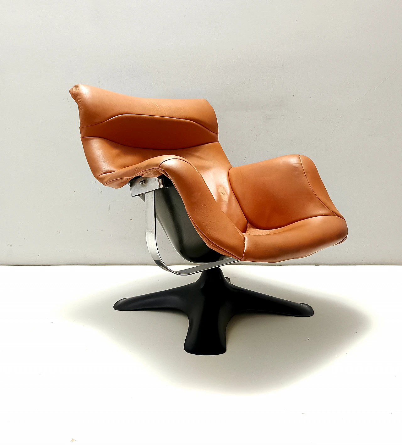 Karuselli leather chair by Yrjö Kukkapuro for Haimi, 1970s 10