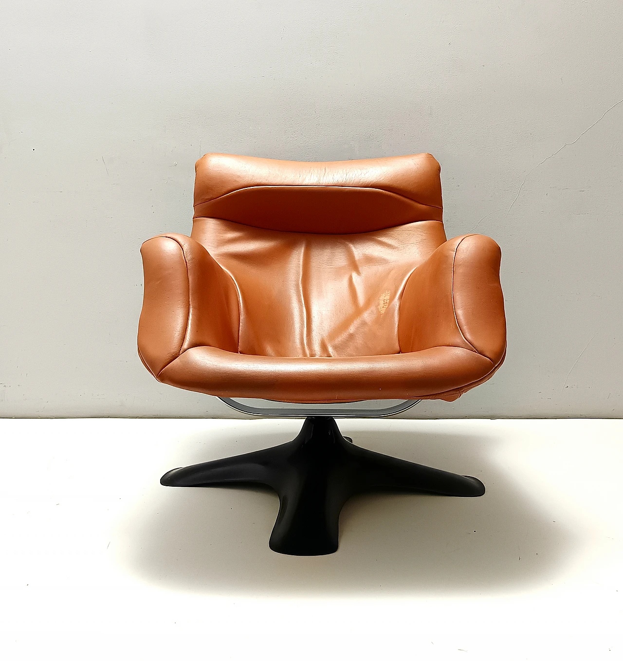 Karuselli leather chair by Yrjö Kukkapuro for Haimi, 1970s 12