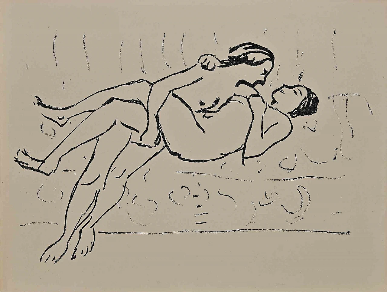 Albert Marquet, Erotic Scene, Lithograph 1920s-1930s 1