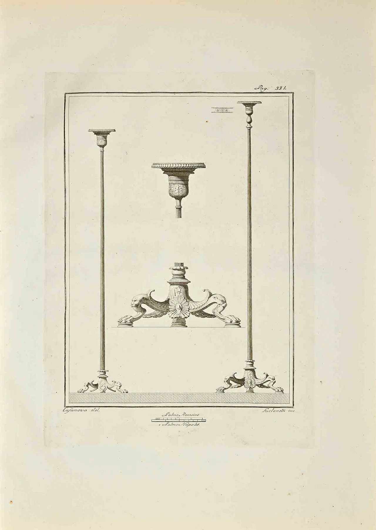 Giacomo Casanova, Ancient Roman Decorations, Etching 18th century 1