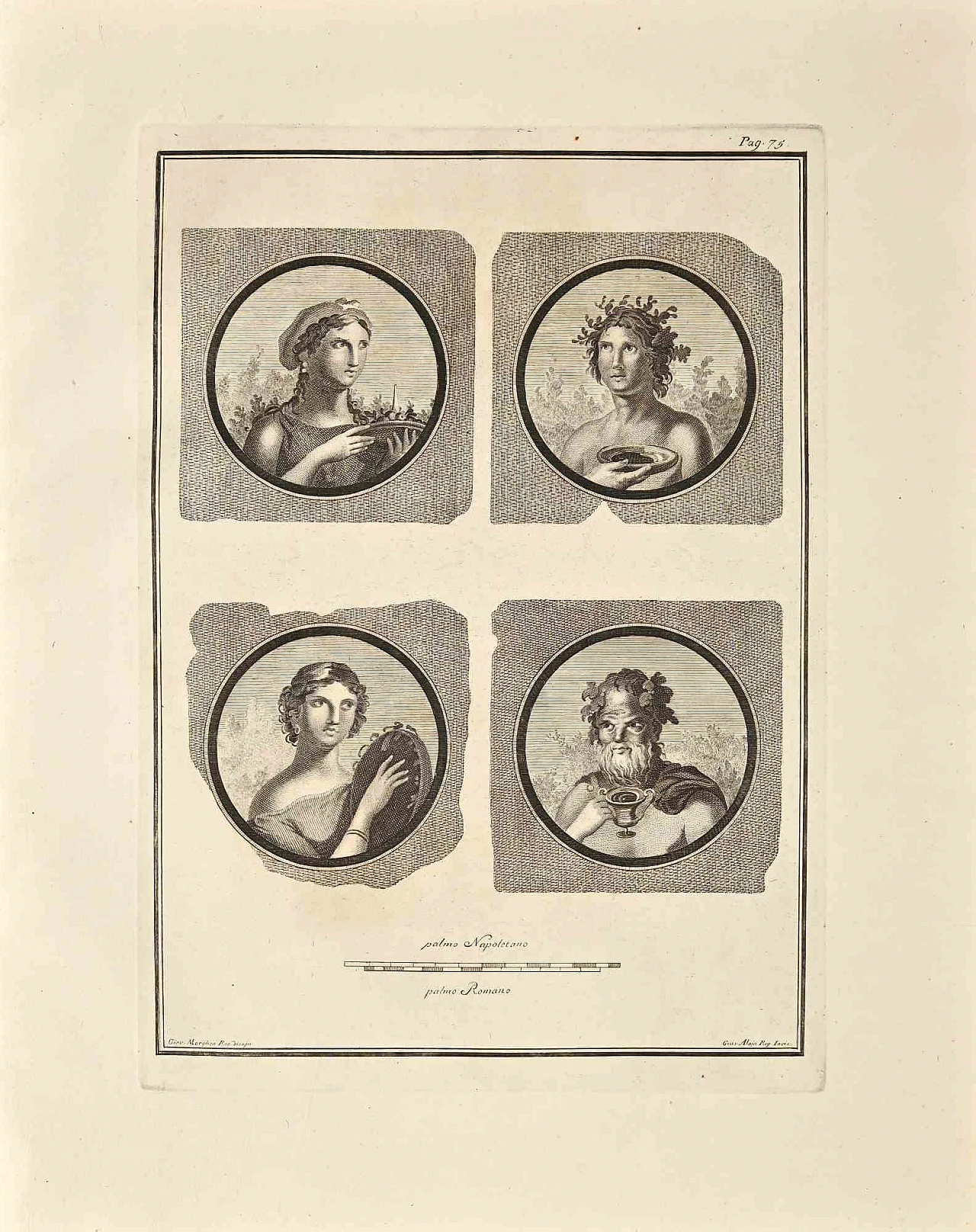 Giovanni Morghen, Ancient Roman Portraits, Etching 18th century 1