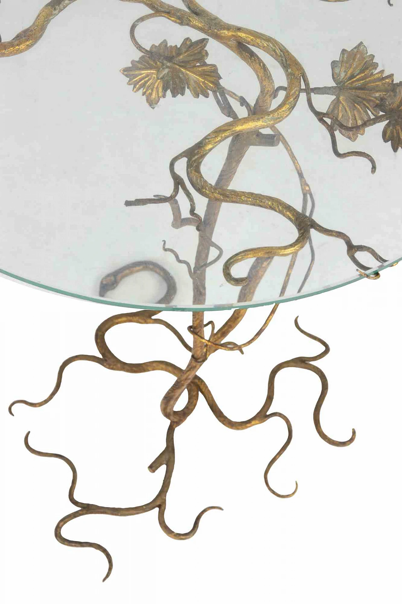 Vine artistic brass coffee table, 2000s 8