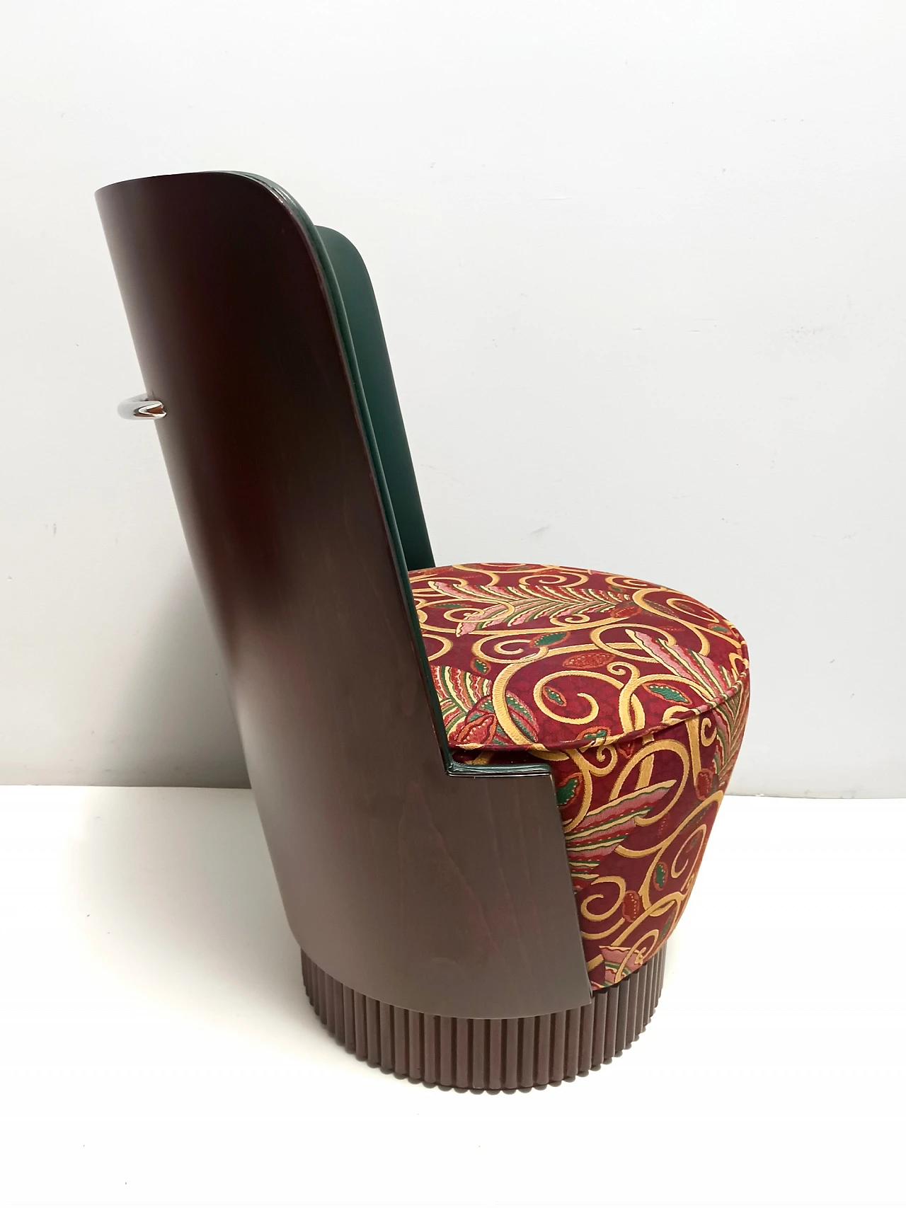 Lounge Chair in leather and fabric by Adam Tihany for Colbert, 1990s 4