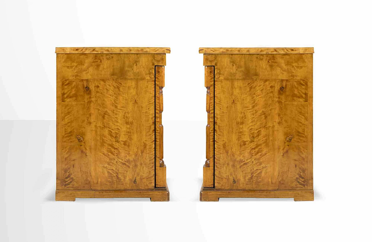 Pair of French Empire style walnut night tables, 19th century 8