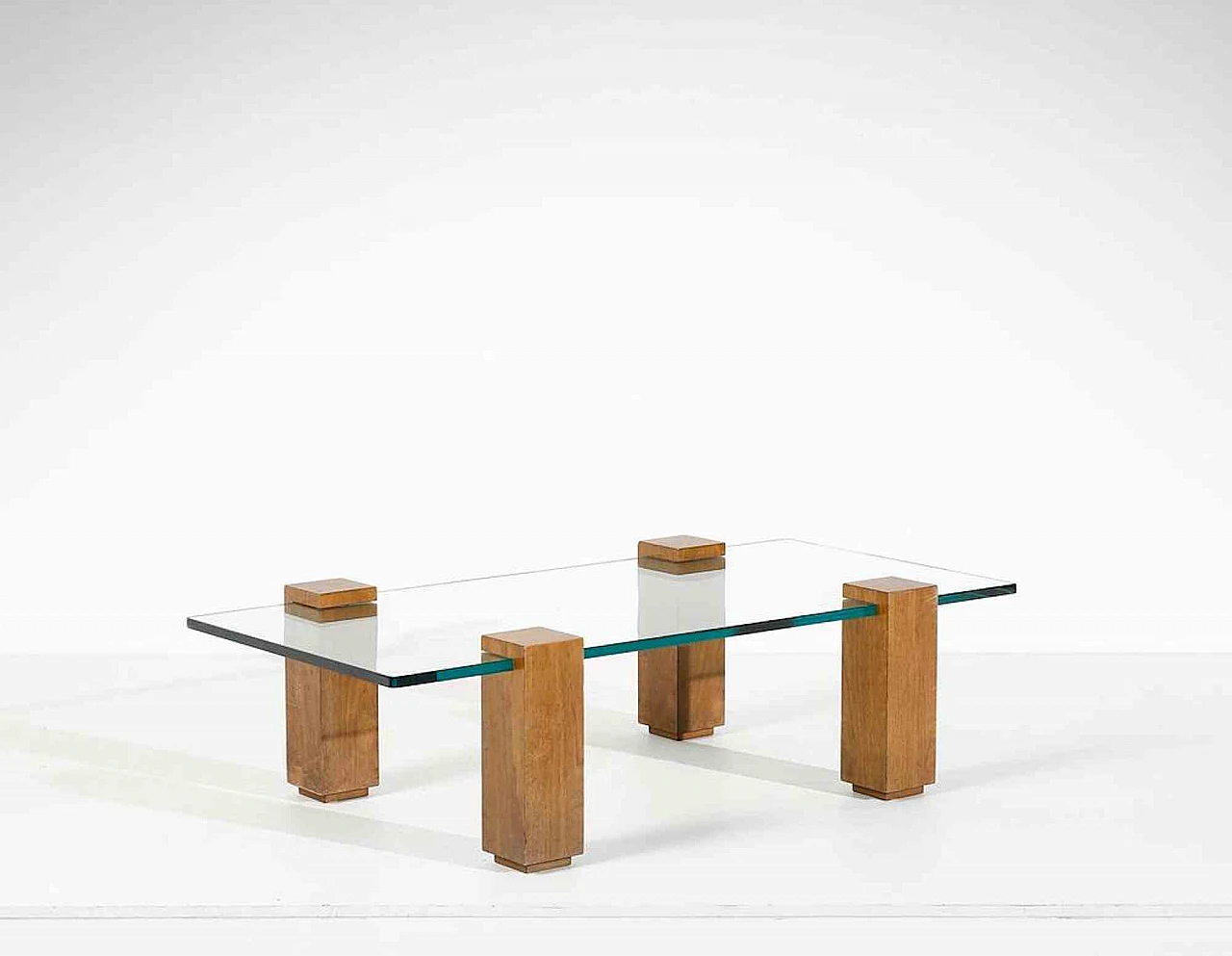 Edoardo Detti, glass and wood coffee table 1960s-1970s 2