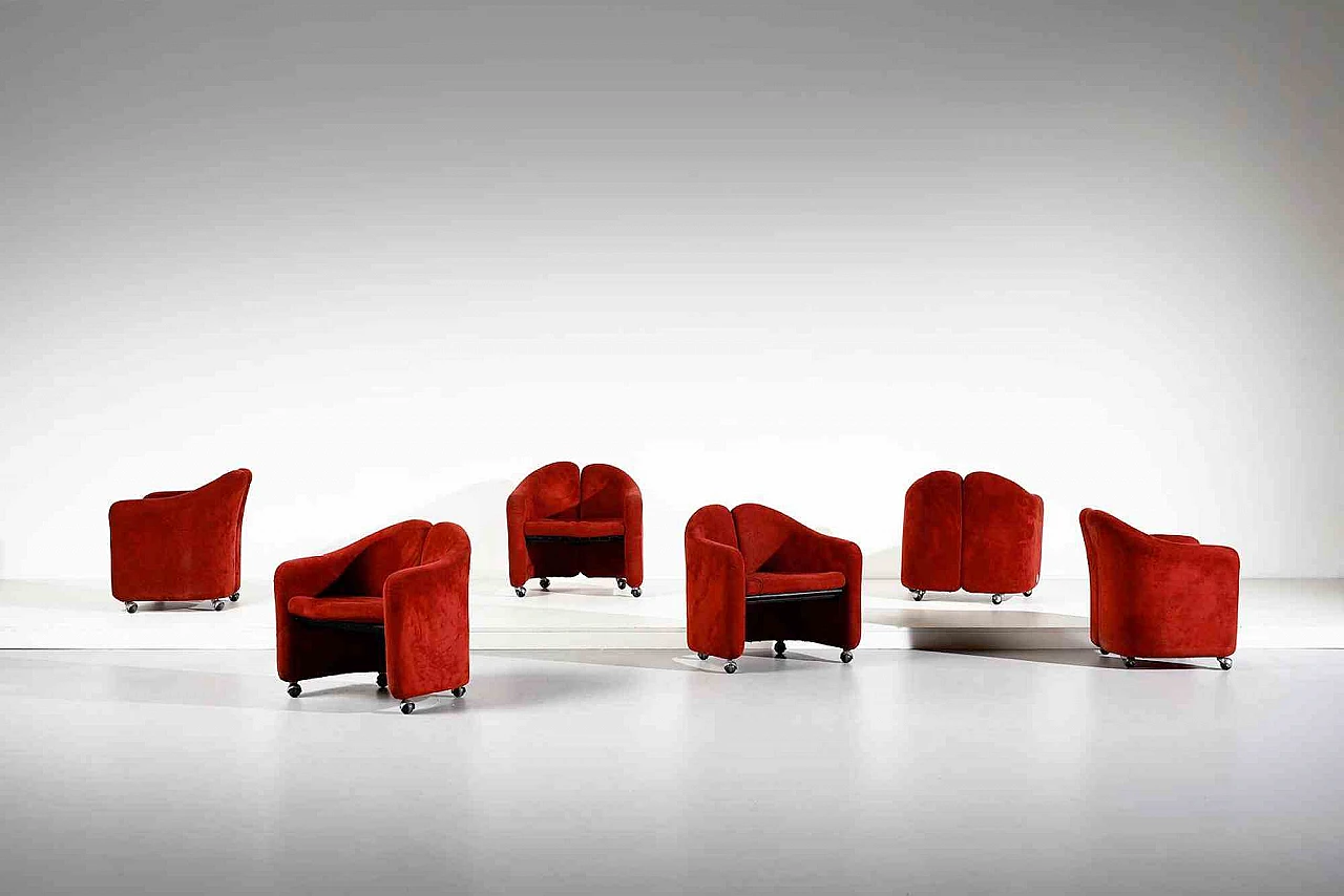 Osvaldo Borsani, Six PS142 armchairs 1960s-1970s 1