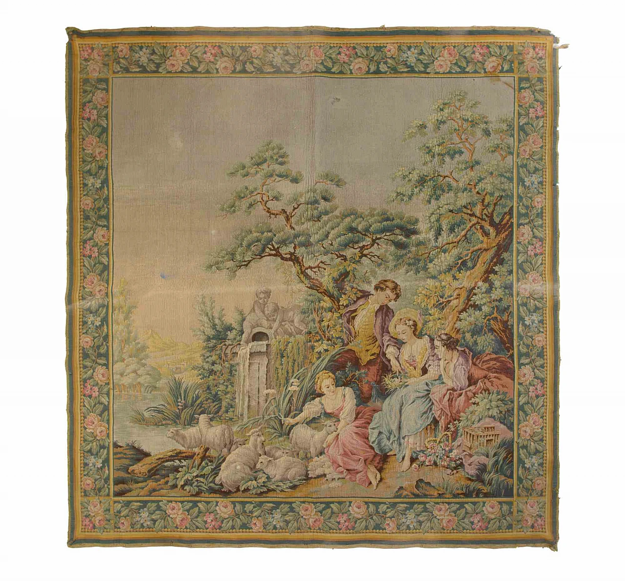 Artist XX century, Vintage Tapestry with Bucolic Scene 2000s 1