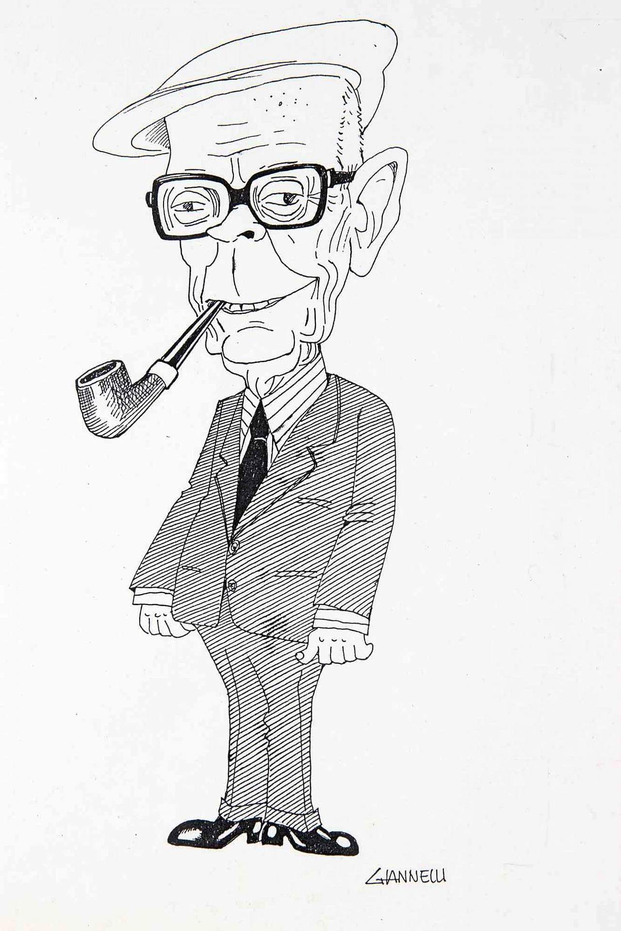 Emilio Giannelli, Caricature of Sandro Pertini, Drawing 2000s 1