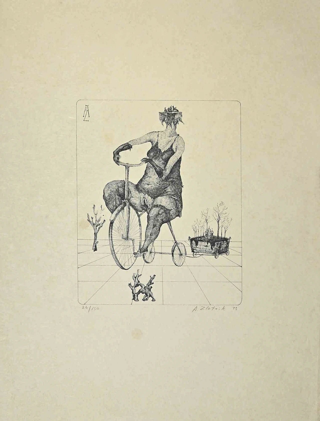 Alexandre Zlotnik, Rider, Lithograph 1960s-1970s 1