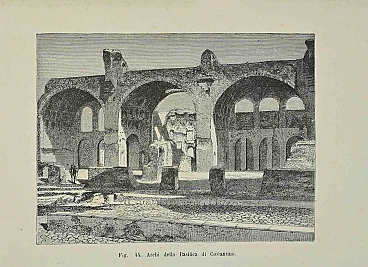 Various Authors, Arches of the Basilica of Constantine, Lithograph 19th century