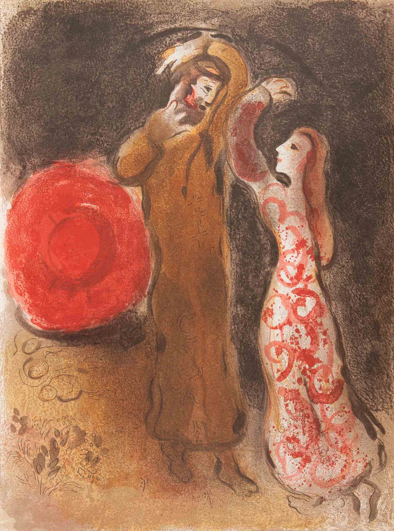 Marc Chagall, Incontro di Ruth e Boaz, litografia 1960-1979 1