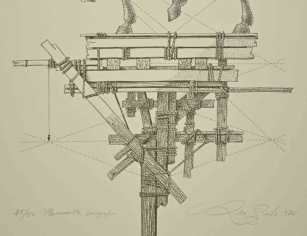 Leo Guida, The Monument, Etching 1960s-1970s 2