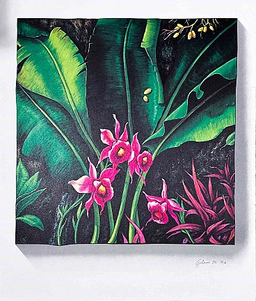 Piero Gilardi, Orchidee, Lithograph 1980s-1990s