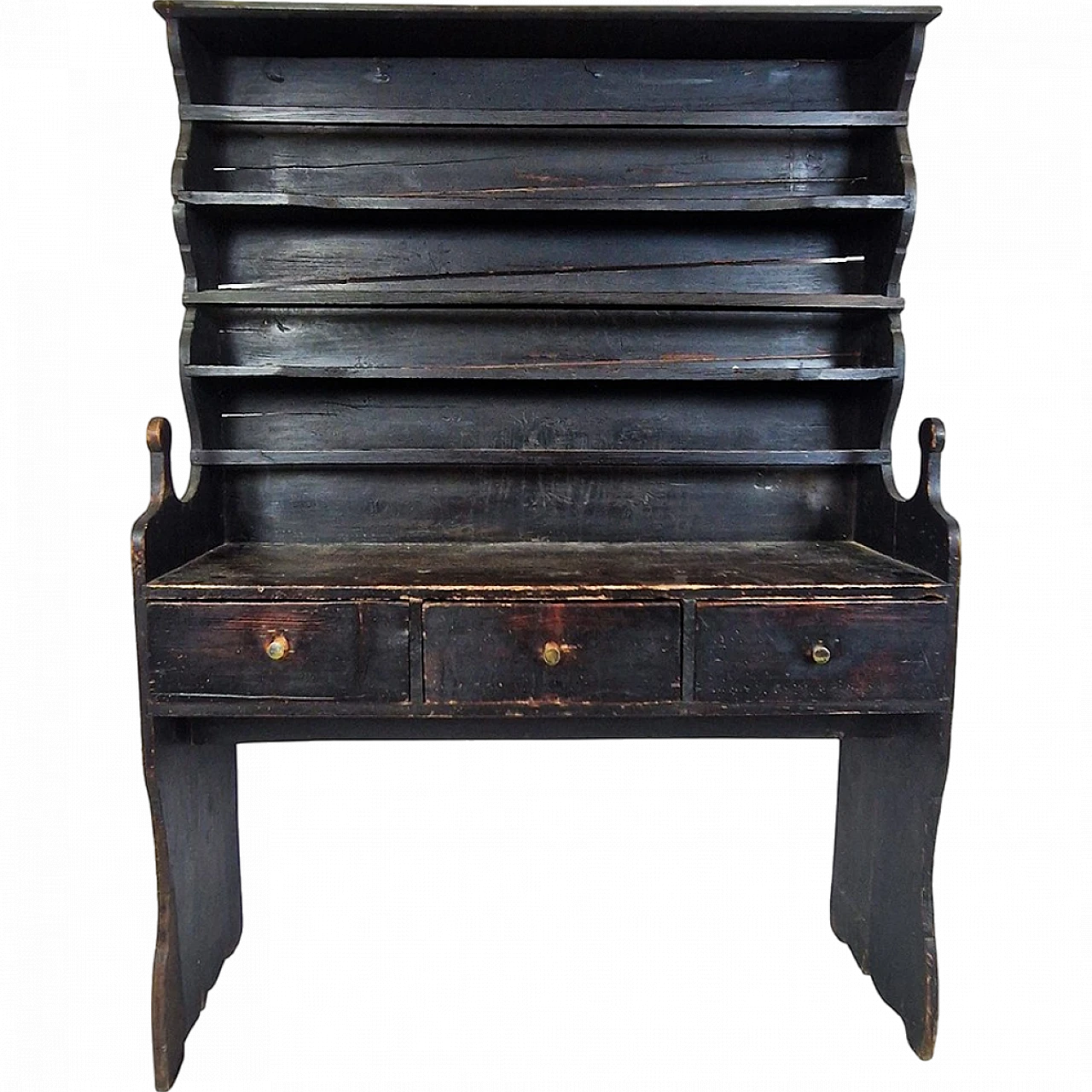 Wooden plate rack with drawers, 18th century 11