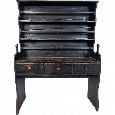 Wooden plate rack with drawers, 18th century