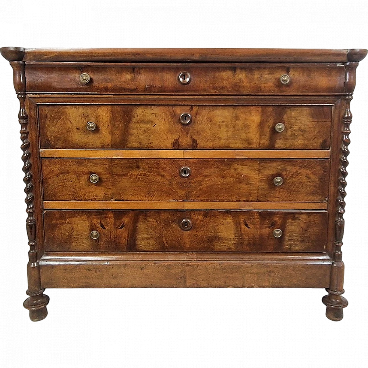 Four drawers wooden dresser, 19th century 12