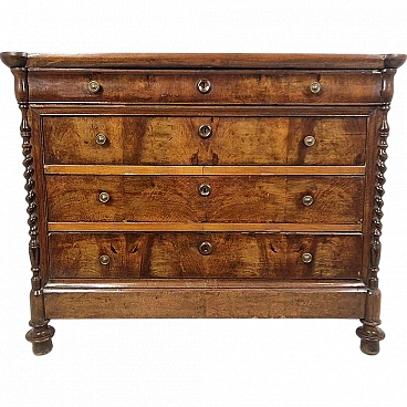 Four drawers wooden dresser, 19th century