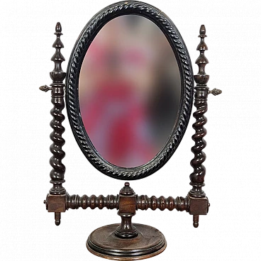 Mirror with wooden base, early 20th century