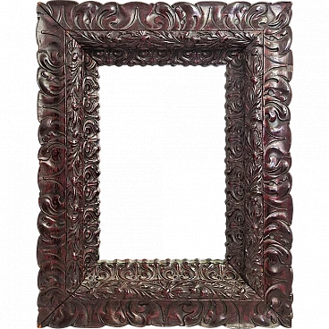 Mirror with carved wooden frame, 17th century