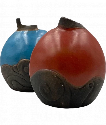 Pair of earthenware vases by Wilmer W Ramirez, 1990s