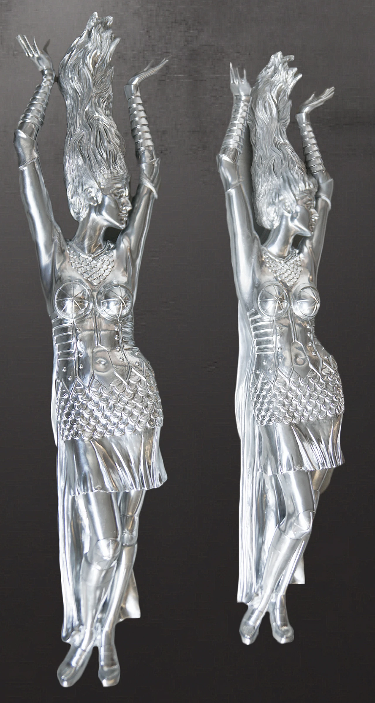 Pair of resin Art Deco sculptures from cruise ship, 1990s 2