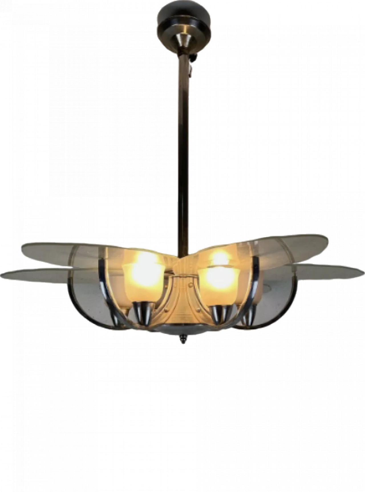 6-light French glass chandelier, 1940s 13