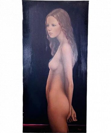 Nude of Young Girl by Pasquale Picazio, oil on canvas, 1970s