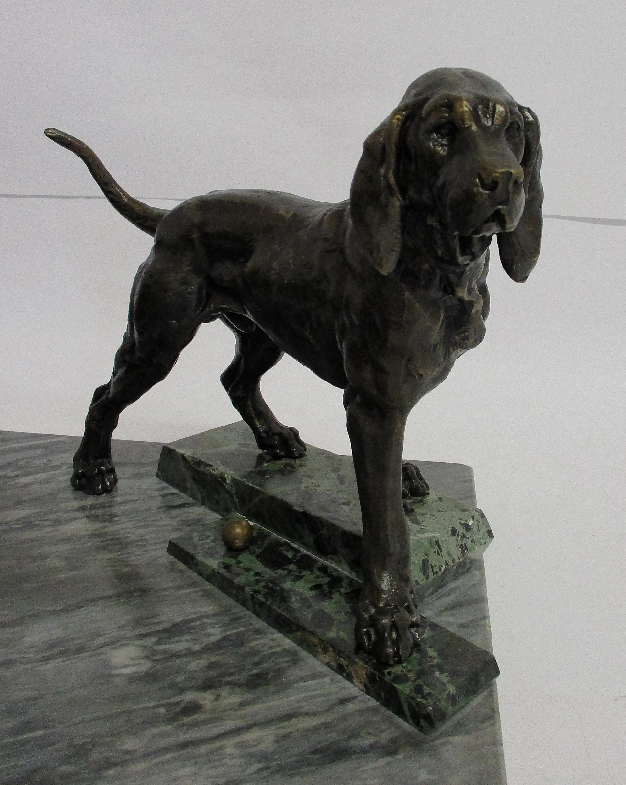 Cani da caccia, scultura in bronzo Deco, primi '900 7