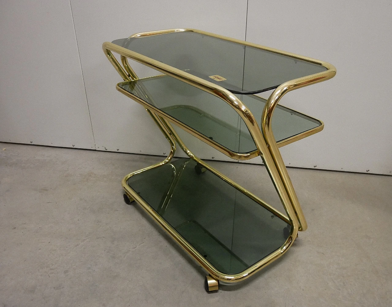 Brass food trolley di Morex, 70s 2