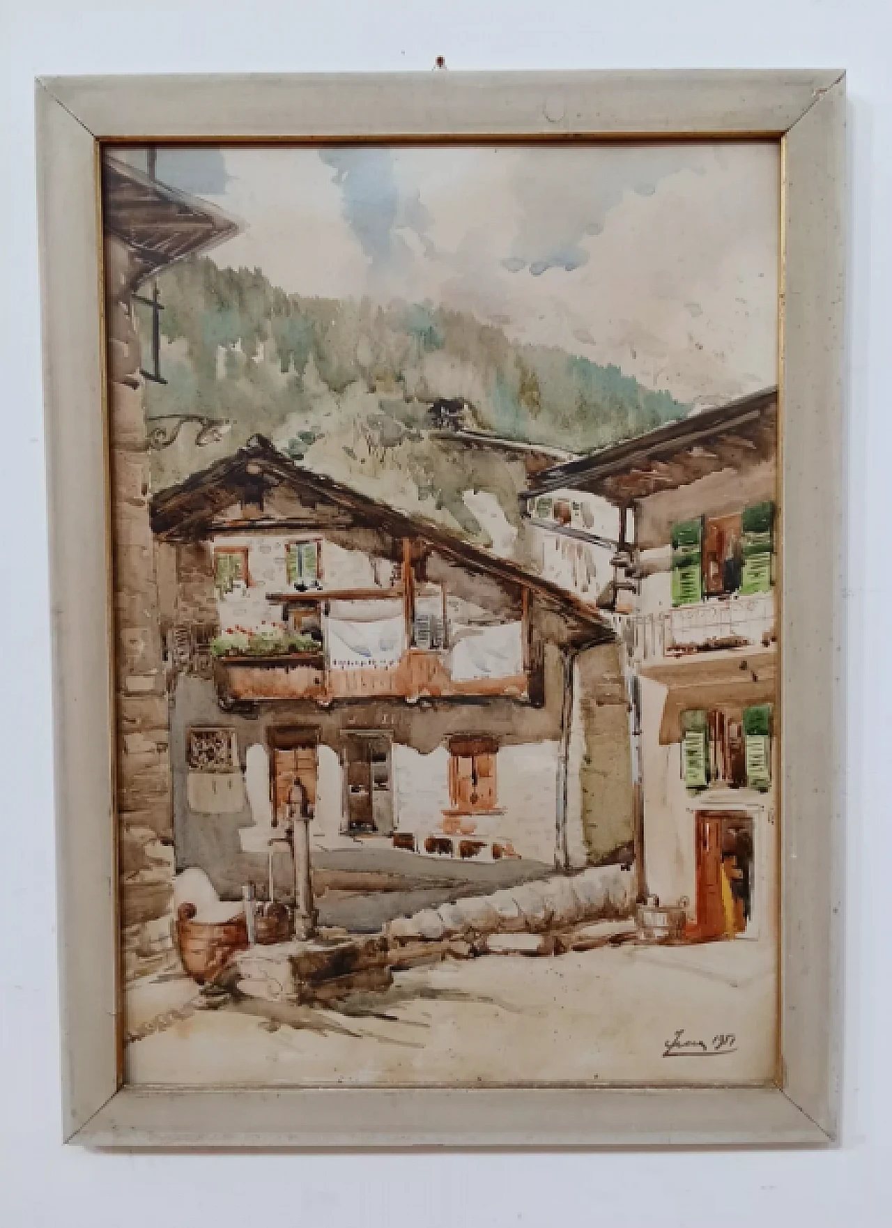 Baite Valtellinesi, watercolour on paper, 1950s 1