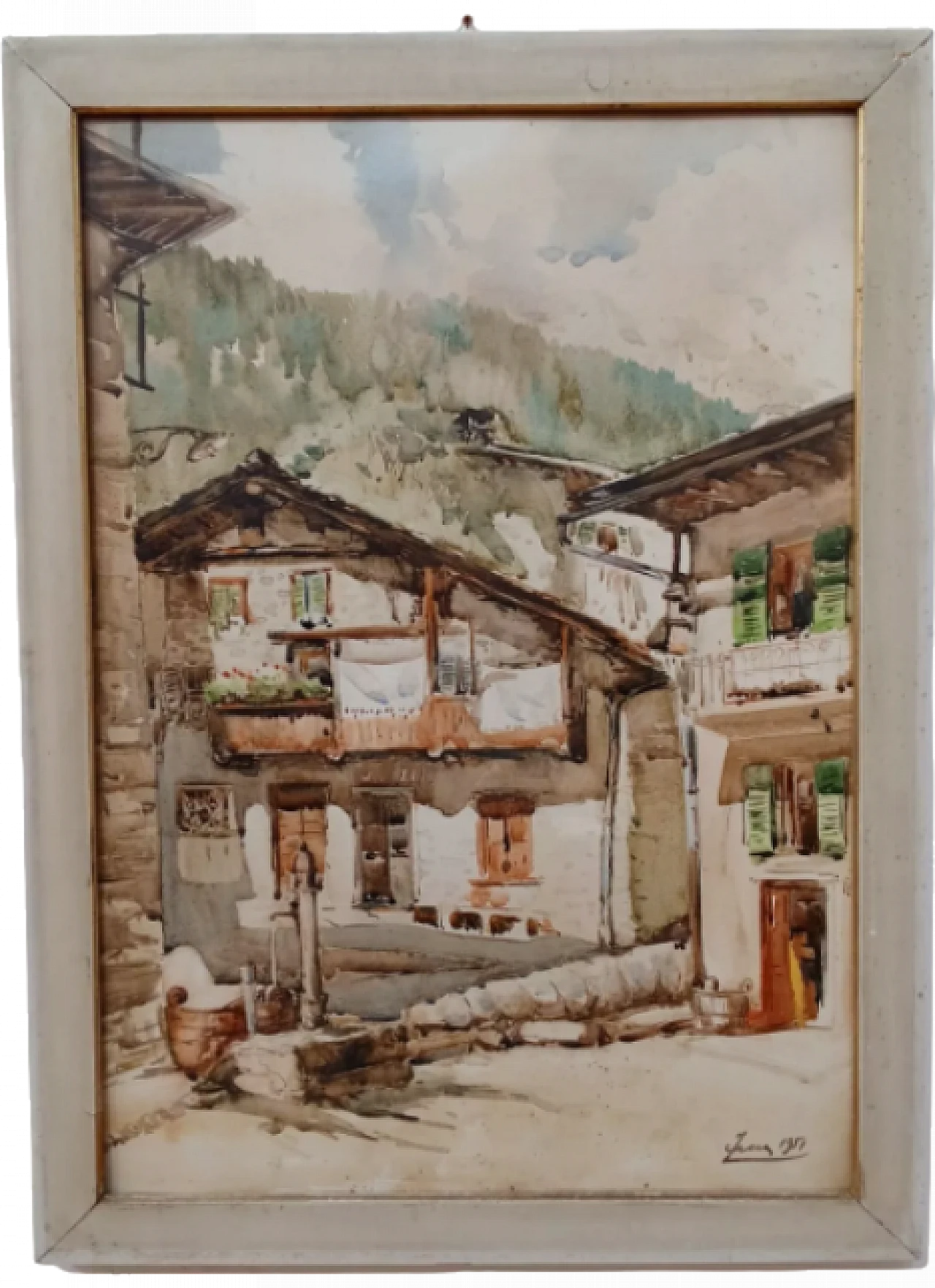 Baite Valtellinesi, watercolour on paper, 1950s 8