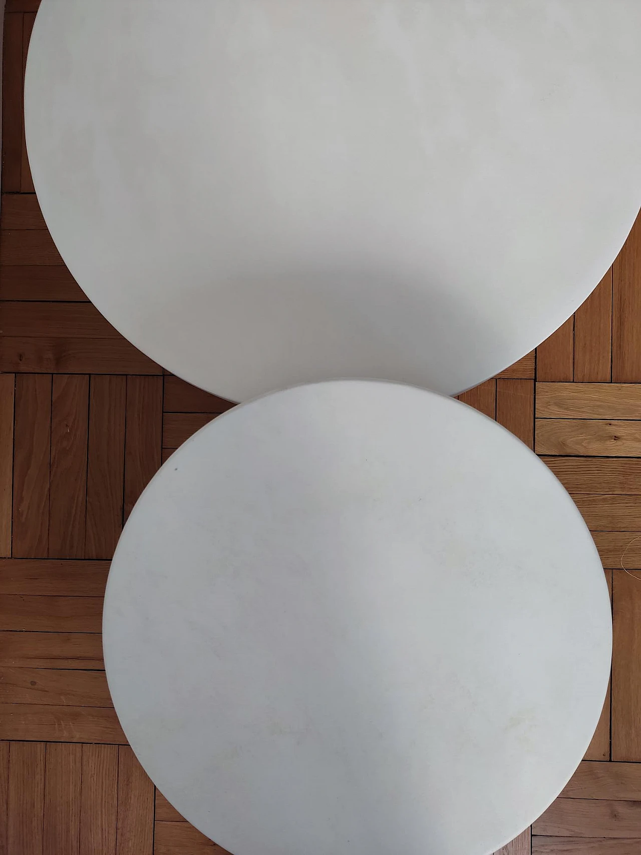 Pair of stackable fibre cement coffee tables, 2000s 4