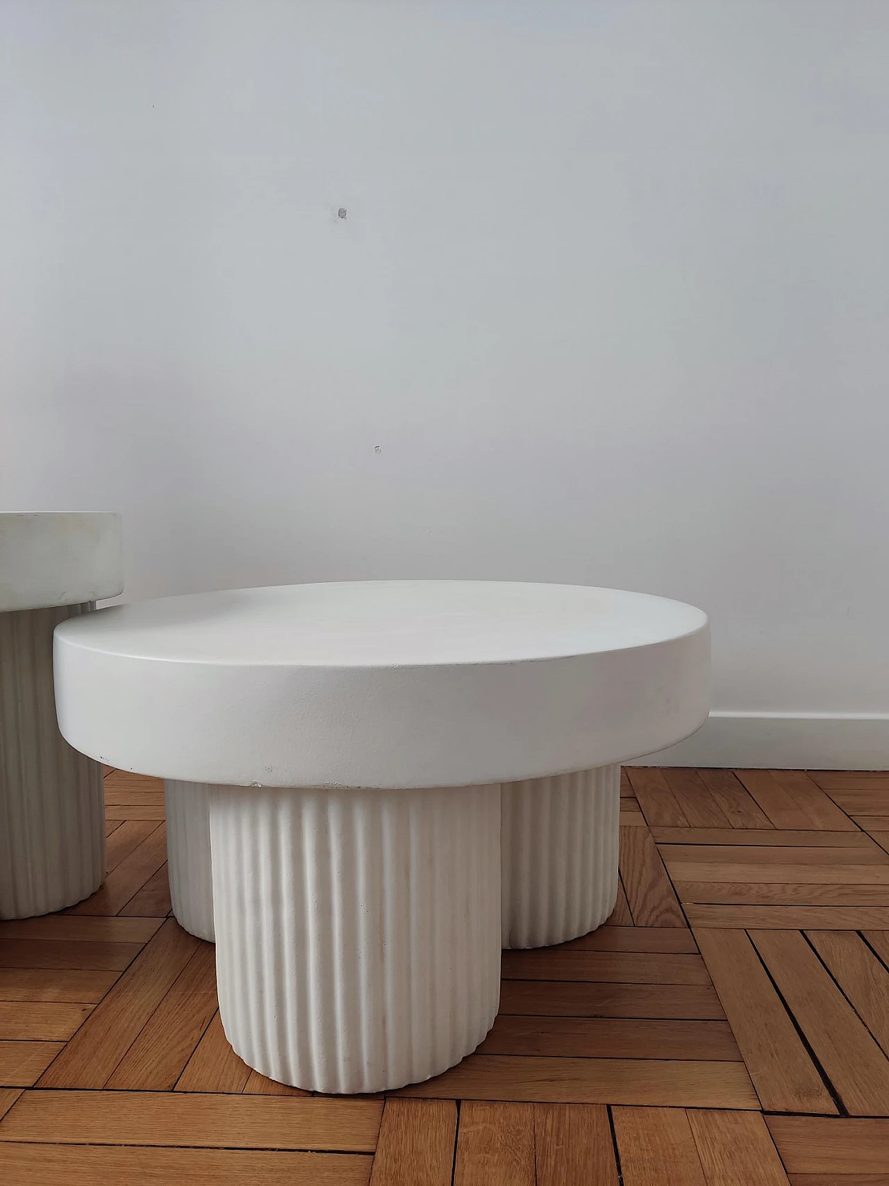 Pair of stackable fibre cement coffee tables, 2000s 5