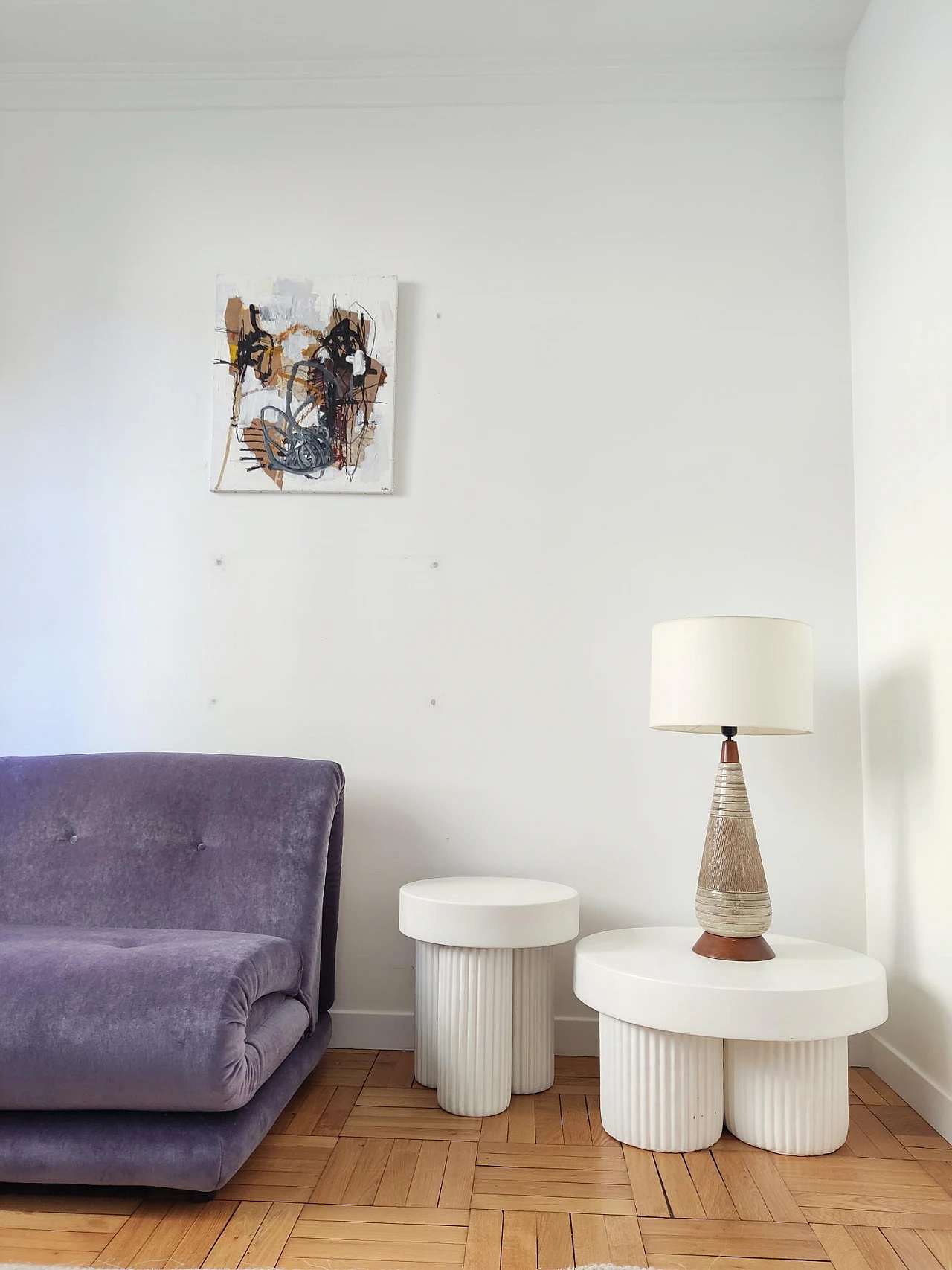 Pair of stackable fibre cement coffee tables, 2000s 11