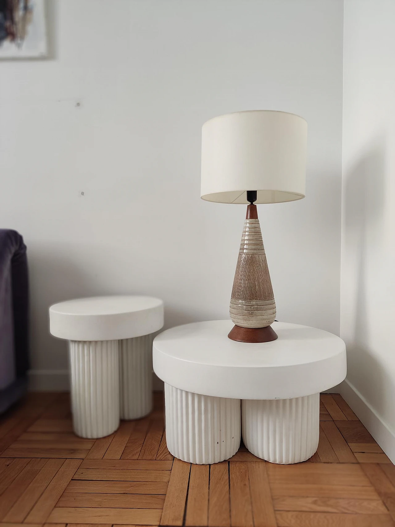 Pair of stackable fibre cement coffee tables, 2000s 12