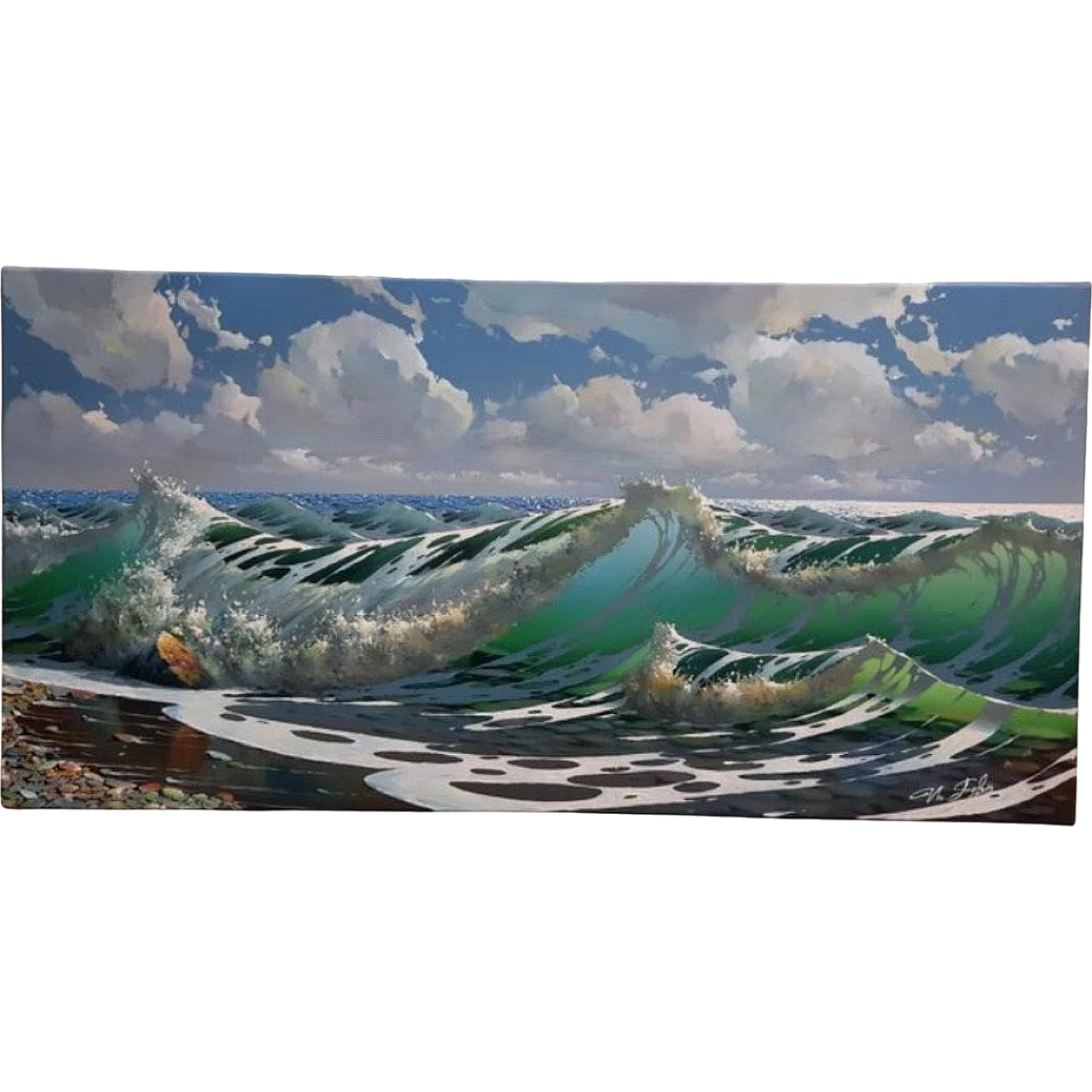 Cloudy Day at the Sea by Ihor Tomin, oil on canvas, 2000s 11