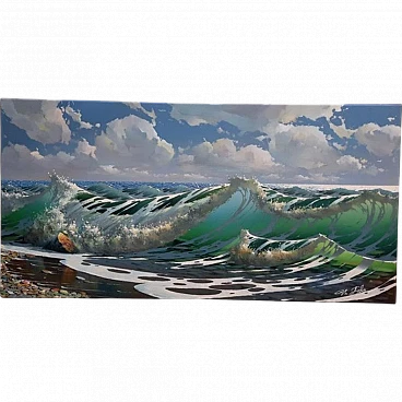 Cloudy Day at the Sea by Ihor Tomin, oil on canvas, 2000s