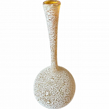 Cenedese style yellow scavo Murano glass vase, 1980s