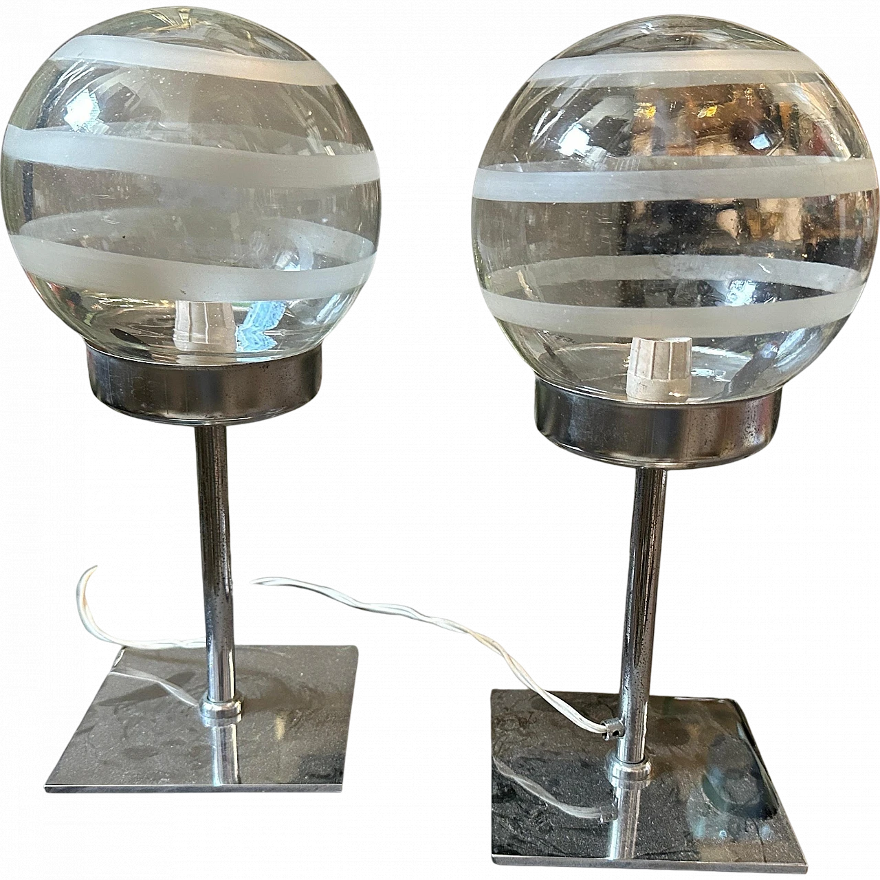 Pair of Murano glass lamps by Mazzega, 1970s 11