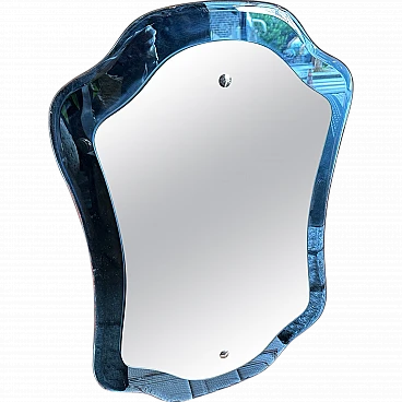 Cristal Arte well shaped blue mirror, 1970s