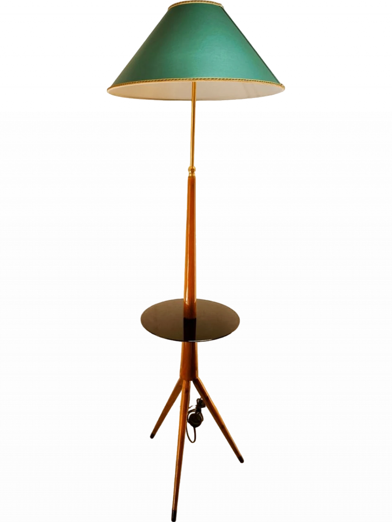 Wooden floor lamp with glass top, 1960s 25